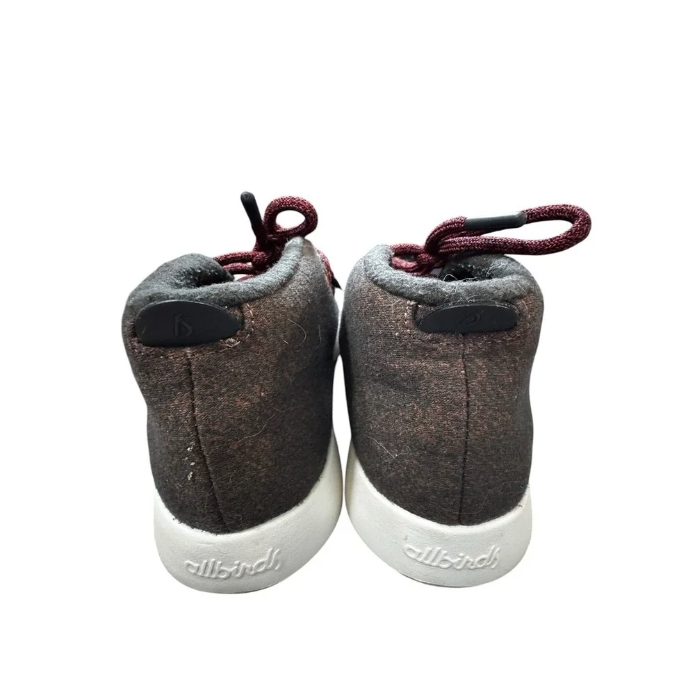 Allbirds Wool High Top Sneakers Size 7 Brown Red Laces Sustainable Comfort